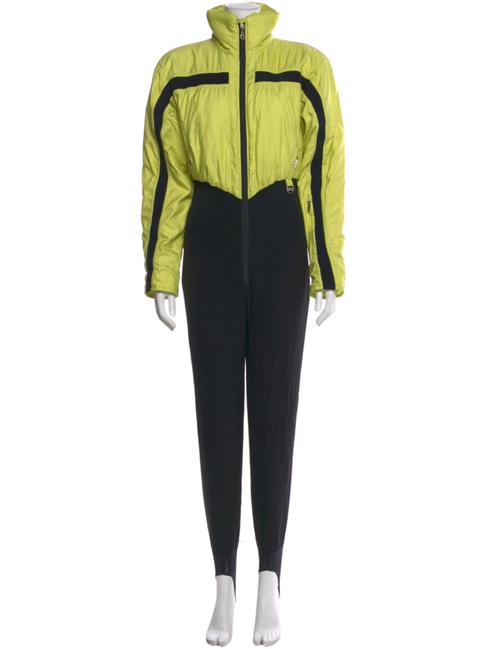 Vintage NILS One Piece Ski Suit Neon Yellow Black Retro 1990s size 10 women’s